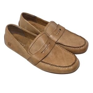 Born Melinda Penny Loafers Shoes Womens Size 7M Natural Brown Leather Slip On